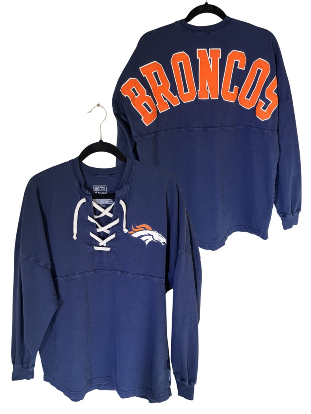 Denver Broncos NFL Pro Line Lace‑Up Long Sleeve Women’s M